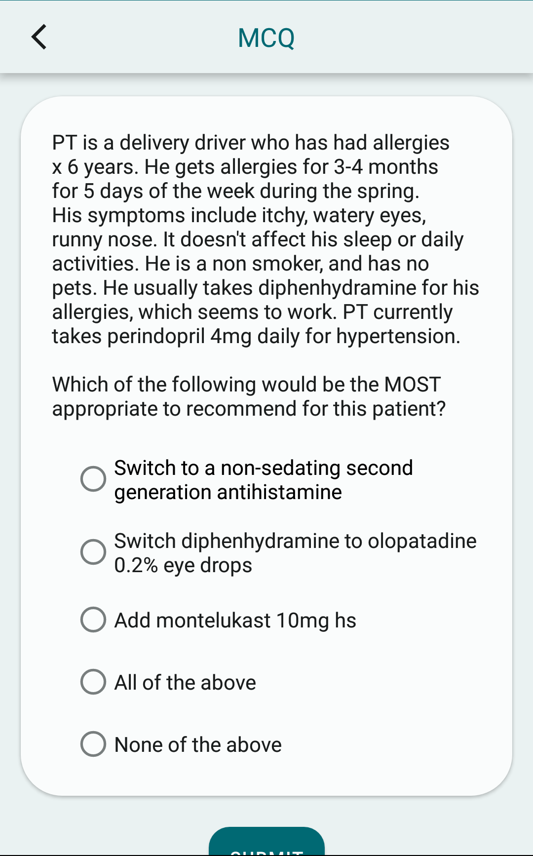 MCQ Sample 2